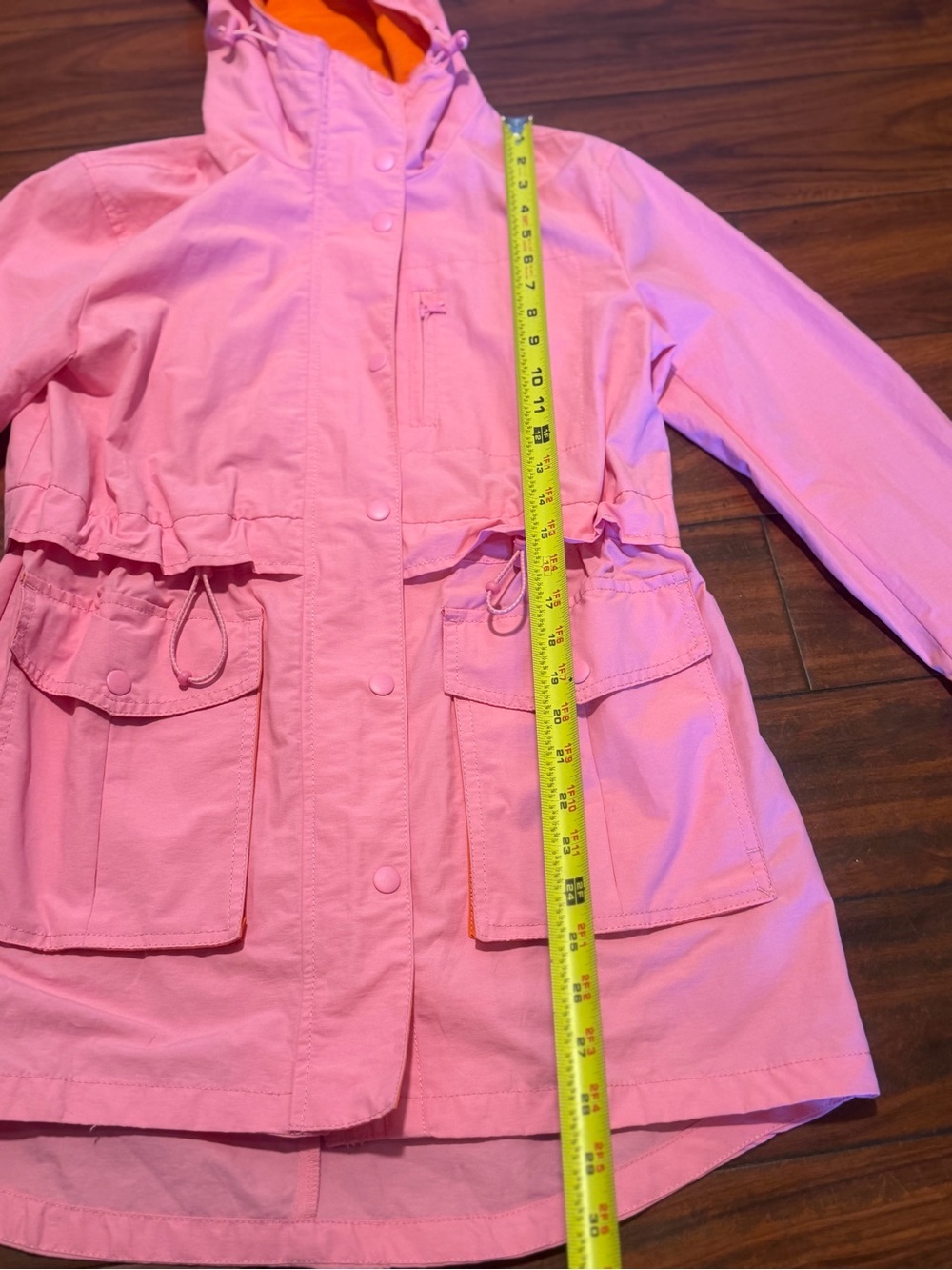 J. Crew Pink rain coat  Jacket with Orange Lining - Picture 4 of 7